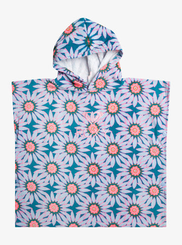 Roxy Stay Magical Printed Hooded Towel Girls - Crystal Teal Sol Flower Poncho