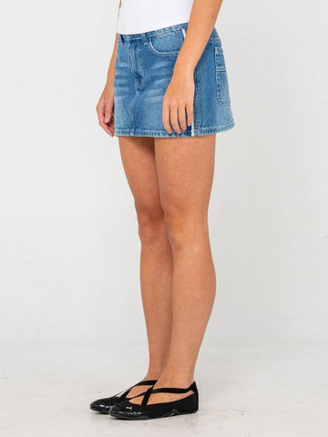 Rusty Flip Mommy Low Rise Mini Denim Skirt - BDX