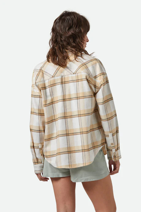 Brixton Bowery Classic Flannel - Off White/Semolina/Washed Copper