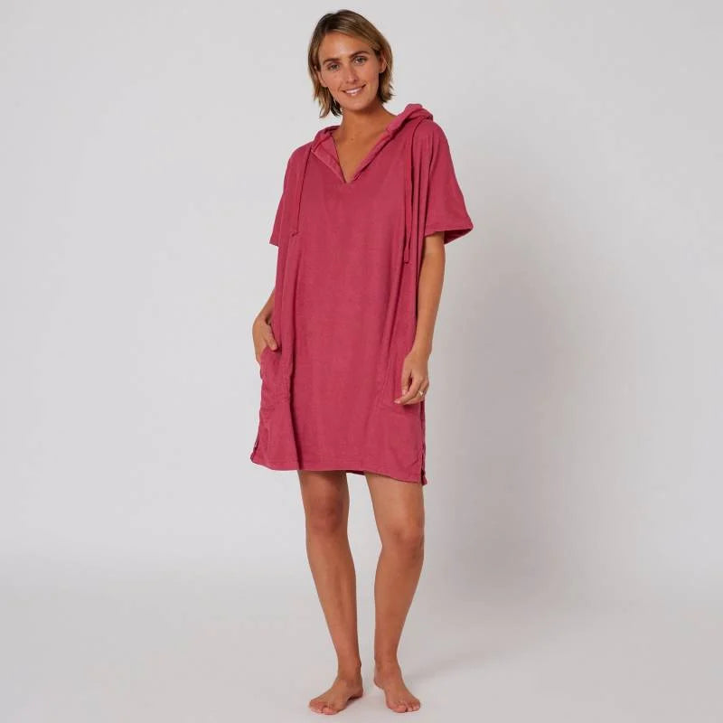 Ocean and Earth V-Neck Terry Poncho