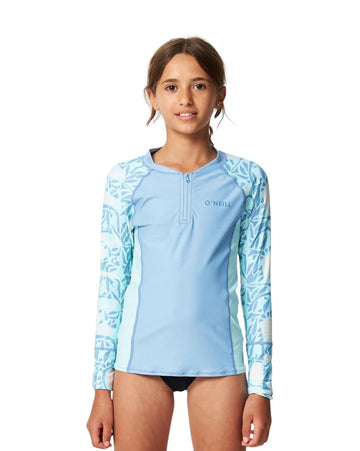 Oneill Girls Bahia 1/4 Zip LS Rash Vest