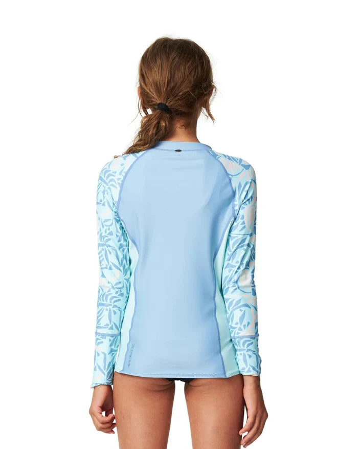 Oneill Girls Bahia 1/4 Zip LS Rash Vest