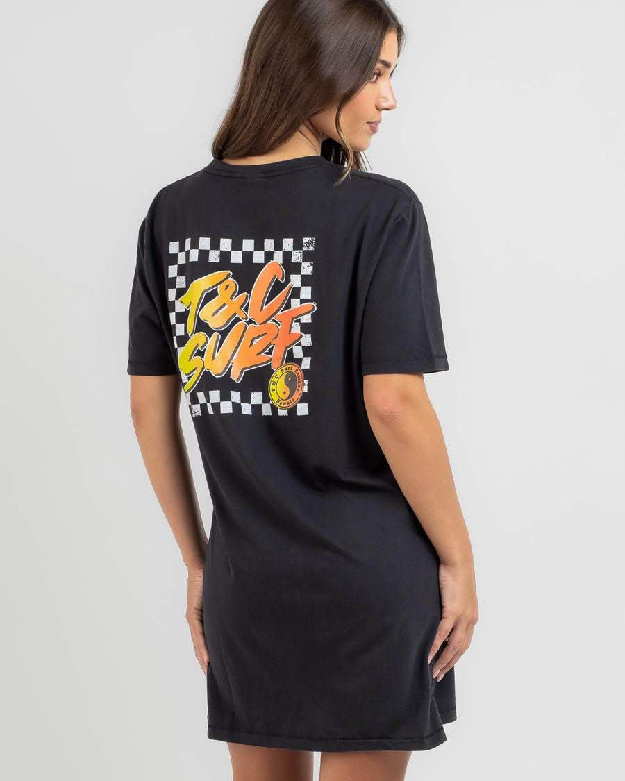 TOWN AND COUNTRY BORDER CHECK TEE DRESS
