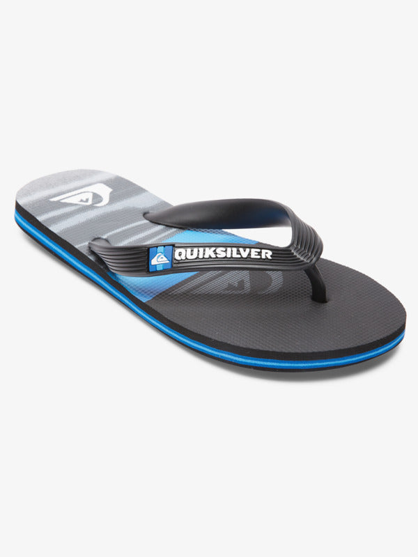 Quiksilver Molokai Panel Boys Thongs - Black/Blue/Black