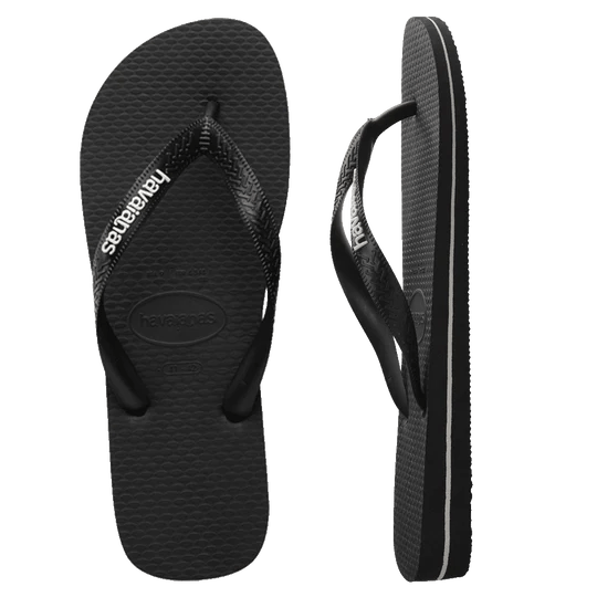 Havaiana Rubber Logo Black/White - Coastal Life Surf Supply CoHAVAIANAS