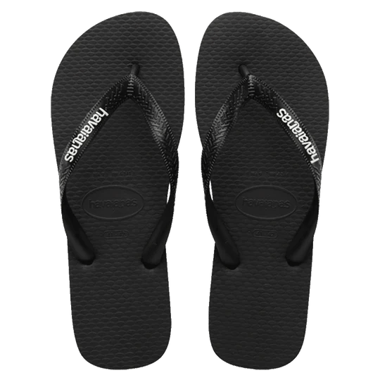 Havaiana Rubber Logo Black/White - Coastal Life Surf Supply CoHAVAIANAS