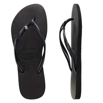 HAVAIANA SLIM CRYSTAL BLACK/BLACK - Coastal Life Surf Supply CoHAVAIANAS