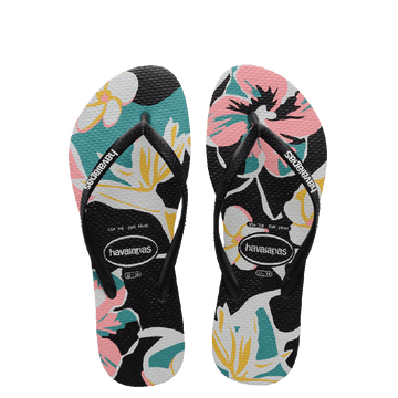 Havaiana Slim Print Floral Girls Thongs - Coastal Life Surf Supply CoHAVAIANAS