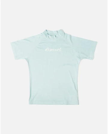 Ripcurl Short Sleeve Script Rash Vest Girls - Coastal Life Surf Supply CoRIPCURL