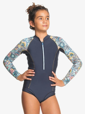 Roxy Girls 1mm Marine Bloom Front Zip Long Sleeve Springsuit Wetsuit - Coastal Life Surf Supply CoROXY