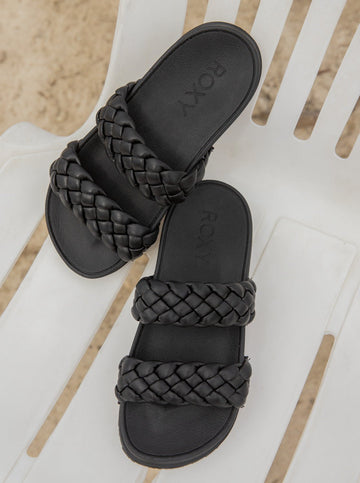 Roxy Slippy Braided Sandals - Black - Coastal Life Surf Supply CoROXY